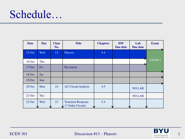 schedule