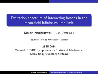 Excitation spectrum of interacting bosons in the  mean-field infinite-volume limit  Marcin Napi