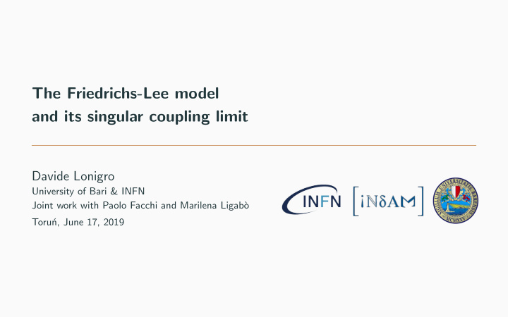 the friedrichs lee model and its singular coupling limit