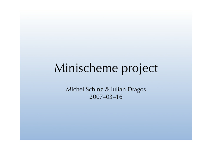 minischeme project