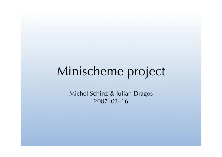 minischeme project