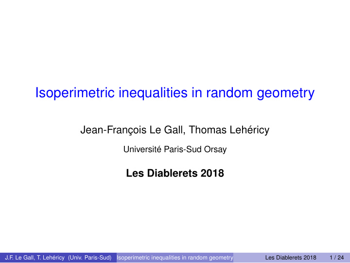 isoperimetric inequalities in random geometry