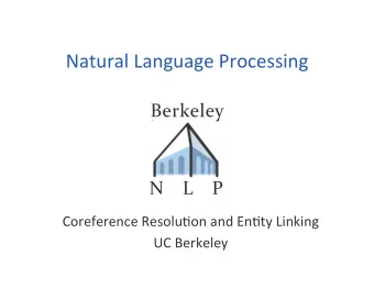 Natural  Language  Processing    Berkeley    N        L