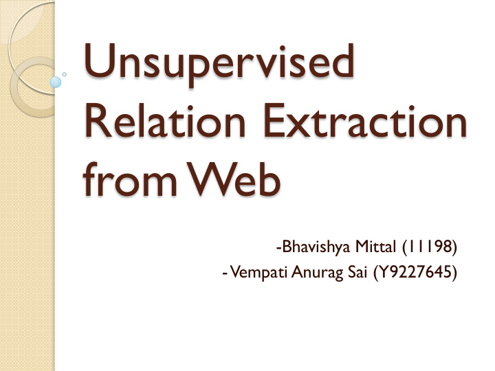 unsupervised relation extraction