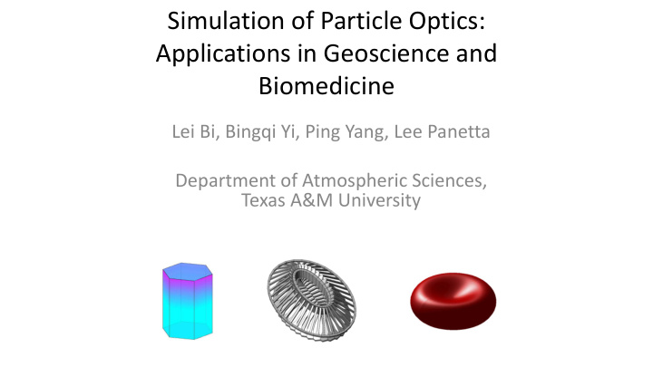 simulation of particle optics