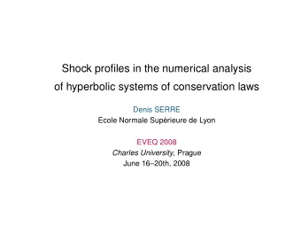 Shock profiles in the numerical analysis  of hyperbolic systems of conservation laws  Denis SERRE