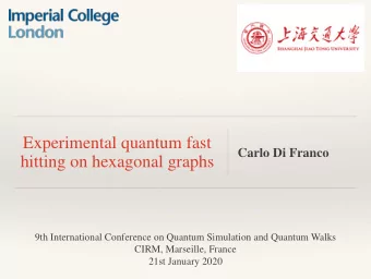 Experimental quantum fast  Carlo Di Franco  hitting on hexagonal graphs  9th International
