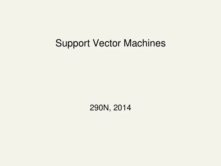 support vector machines