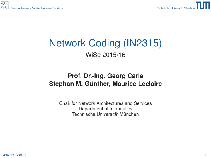 network coding in2315