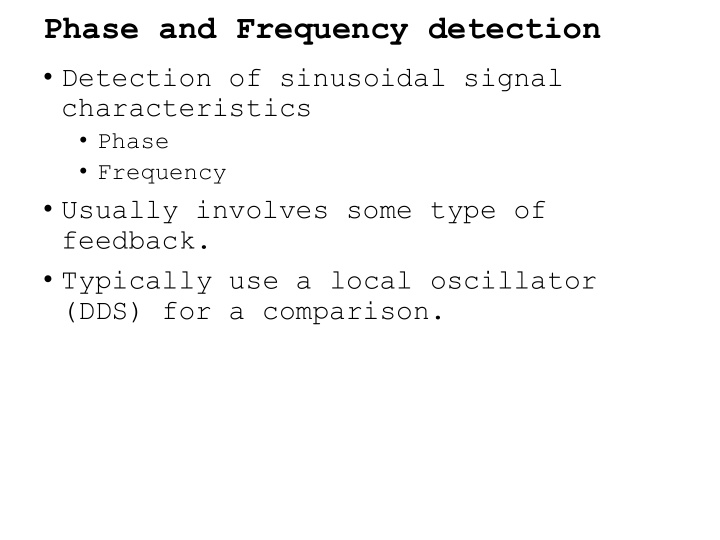 phase and frequency detection
