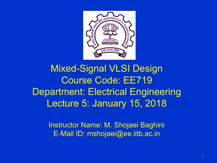 mixed signal vlsi design course code ee719 department