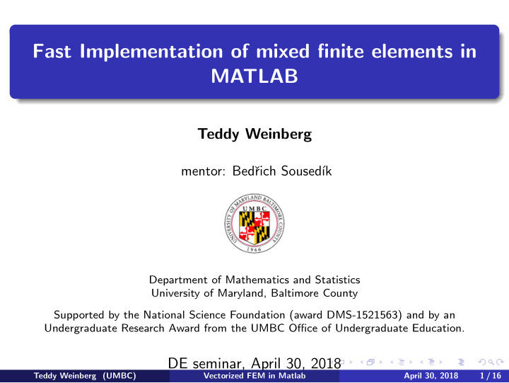 fast implementation of mixed finite elements in matlab