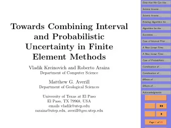 Towards Combining Interval  Algorithm for the . . .  and Probabilistic  Successes, . . .  Case of