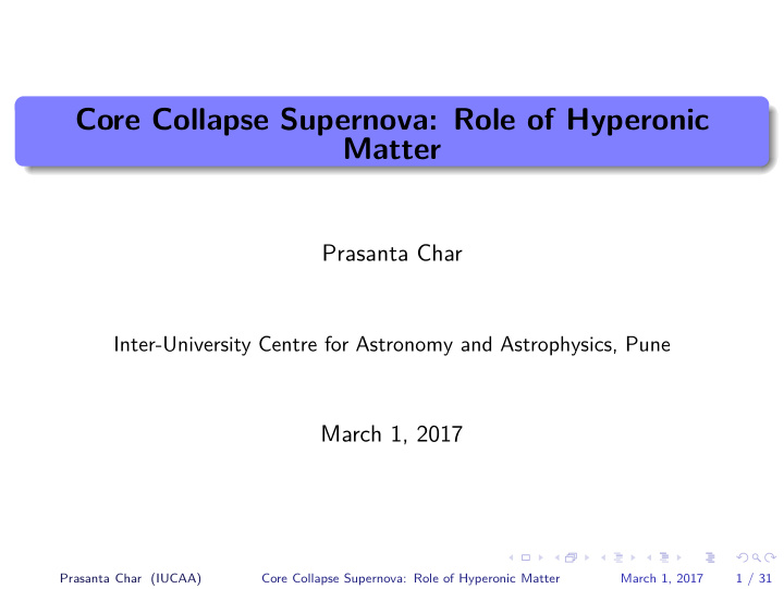 core collapse supernova role of hyperonic matter
