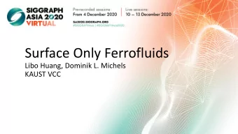 Surface Only Ferrofluids  Libo Huang, Dominik L. Michels  KAUST VCC  Overview  Introduction