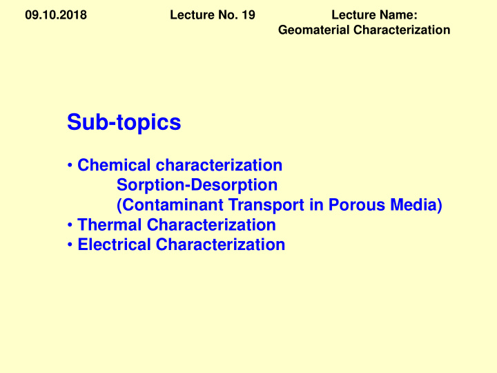 sub topics