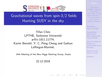 Gravitational waves from spin-3/2 fields  Karim Benakli, Y.  C, Peng Cheng  and Ga  etan  Hunting