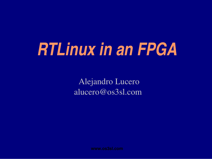rtlinux in an fpga