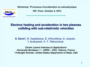 Electron heating and acceleration in two plasmas  Electron heating and acceleration in two plasmas