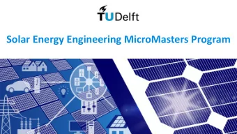 Solar Energy Engineering MicroMasters Program  PV1x Photovoltaic Energy Conversion  PV2x