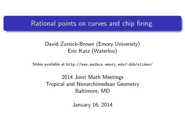 rational points on curves and chip firing