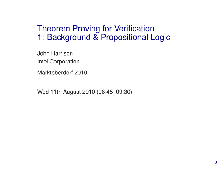 theorem proving for verification 1 background
