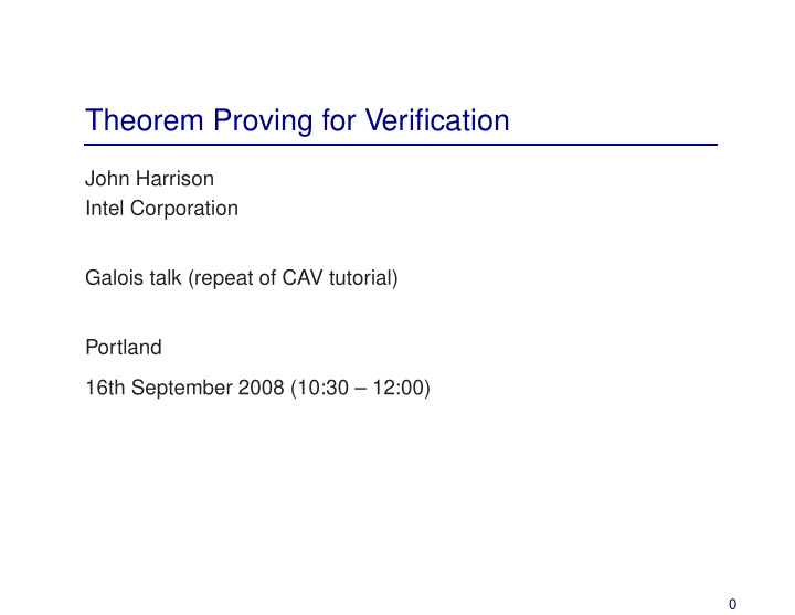 theorem proving for verification