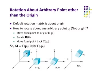 Rotation About Arbitrary Point other than the Origin  Default rotation matrix is about origin