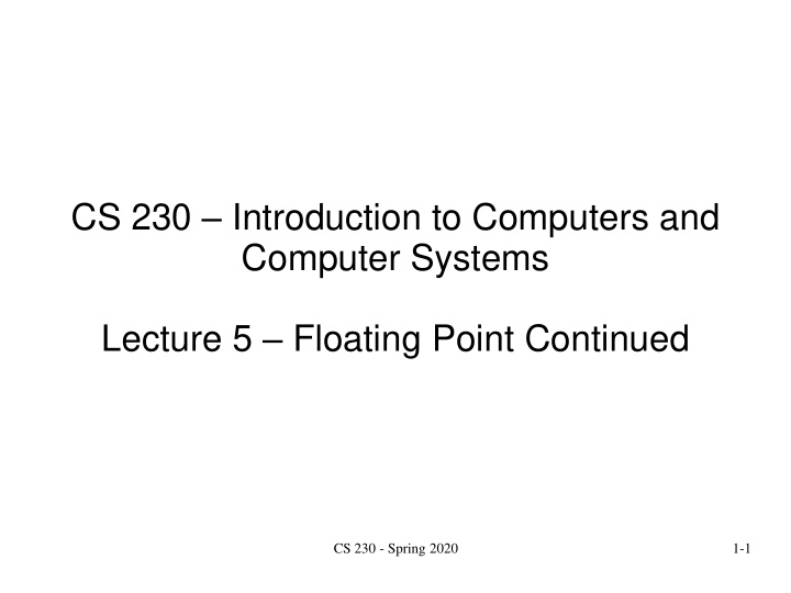 lecture 5 floating point continued