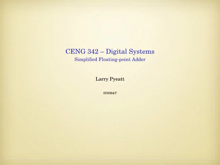 ceng 342 digital systems