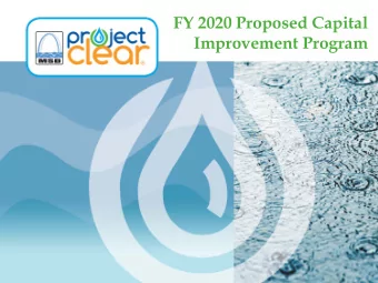 FY 2020 Proposed Capital  Improvement Program  Metropolitan St. Louis Sewer District  FY 2020