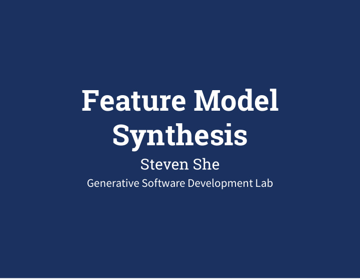 feature model synthesis