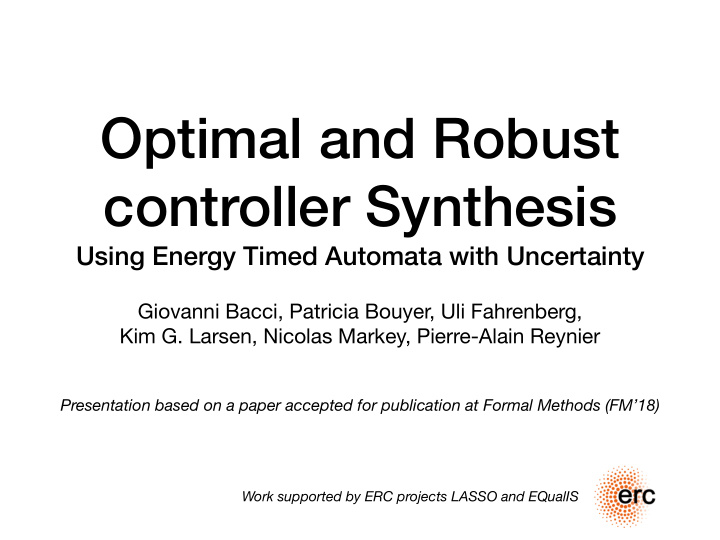 optimal and robust controller synthesis