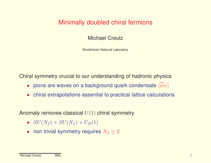 minimally doubled chiral fermions