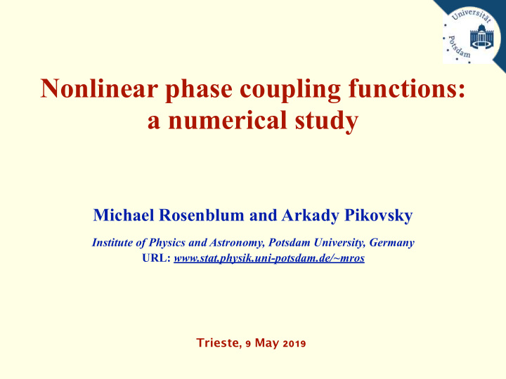 nonlinear phase coupling functions a numerical study