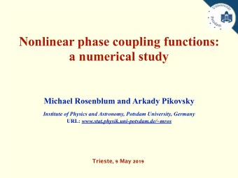 Nonlinear phase coupling functions:   a numerical study  Michael Rosenblum and Arkady Pikovsky
