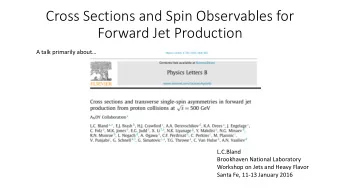 Forward Jet Production  A talk primarily about  L.C.Bland  Brookhaven National Laboratory