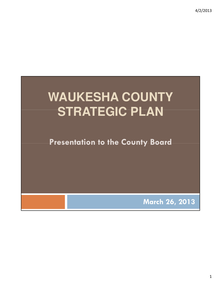 waukesha county strategic plan strategic plan