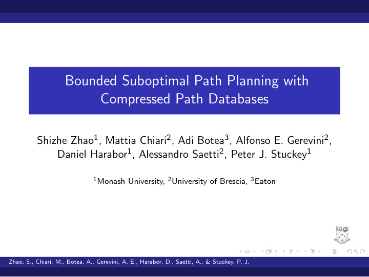 bounded suboptimal path planning with compressed path