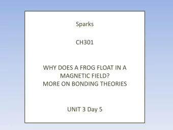 MAGNETIC FIELD? MORE ON BONDING THEORIES  UNIT 3 Day 5  What are we going to learn today?  EXPLORE