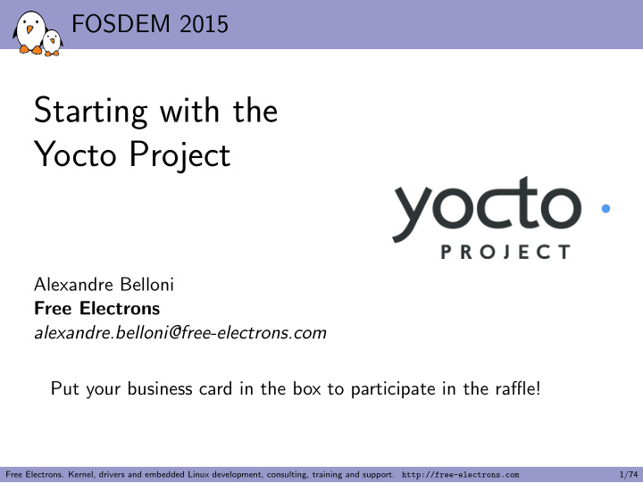 starting with the yocto project