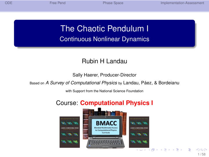 the chaotic pendulum i