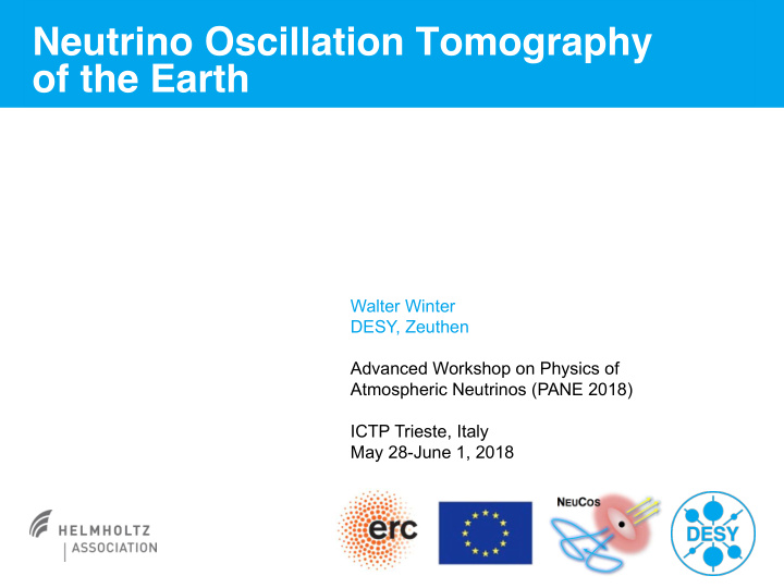 neutrino oscillation tomography of the earth