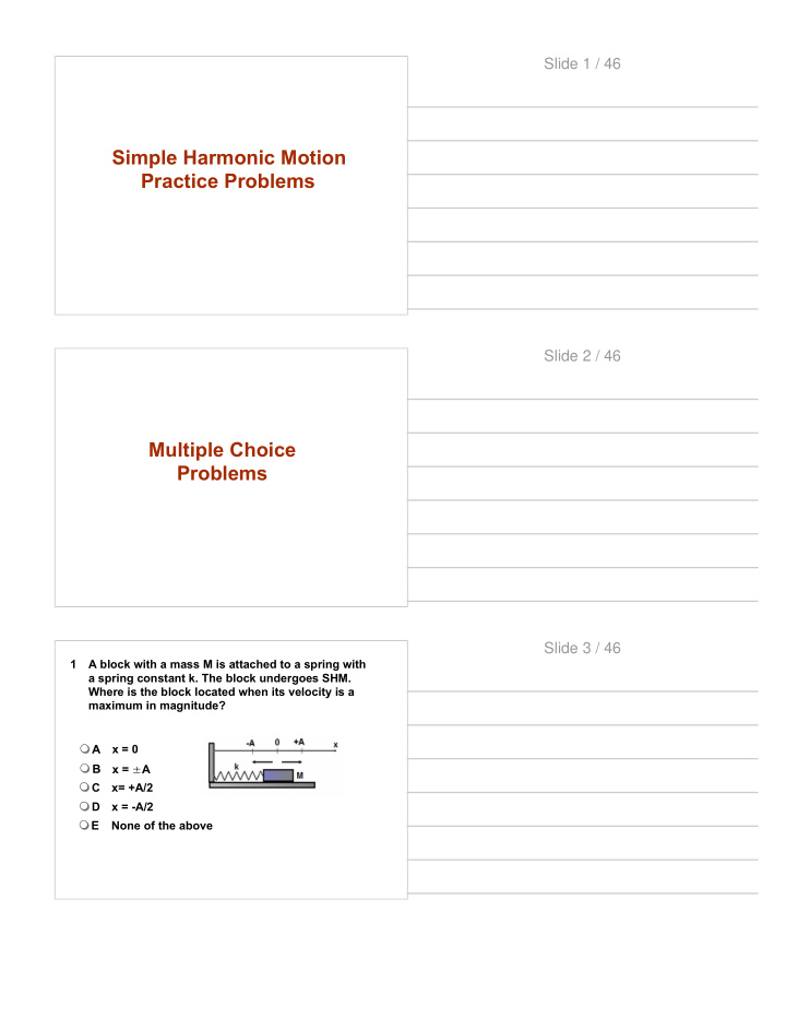 simple harmonic motion practice problems