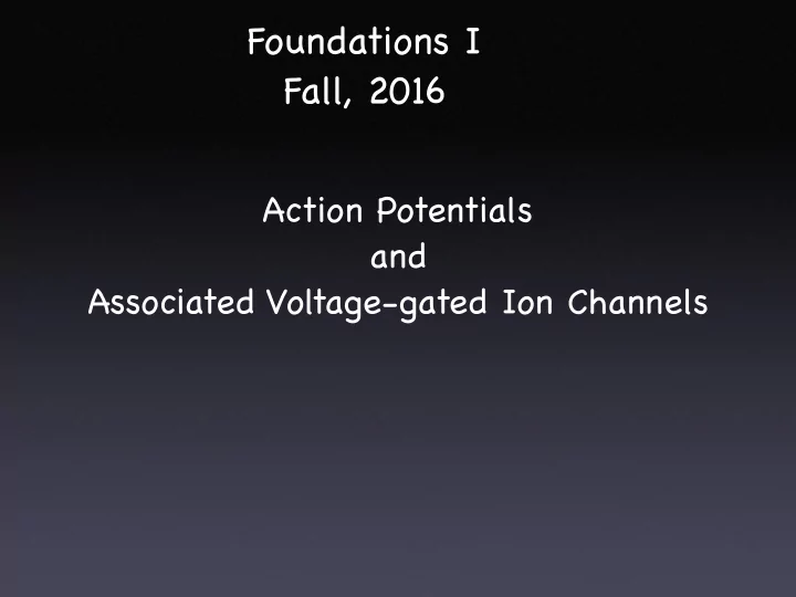 foundations i fall 2016