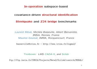 In-operation subspace-based  covariance-driven structural identification  Steelquake and Z24 bridge