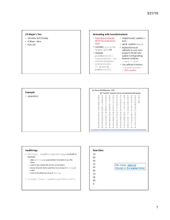 3/21/16  CS  Majors  Tea    Anima1ng  with  transforma1ons    Monday