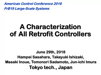 A Ch  Characteri  acteriza  zation  tion  of All  ll Retr  trof  ofit  it Co  Contr  ntroller