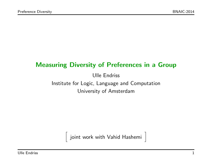 measuring diversity of preferences in a group
