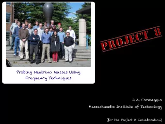 Probing Neutrino Masses Using  Frequency Techniques  J. A. Formaggio  Massachusetts Institute of